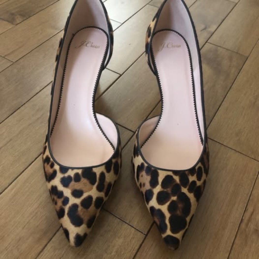 J. Crew D'Orsay Leopard Print Heels
